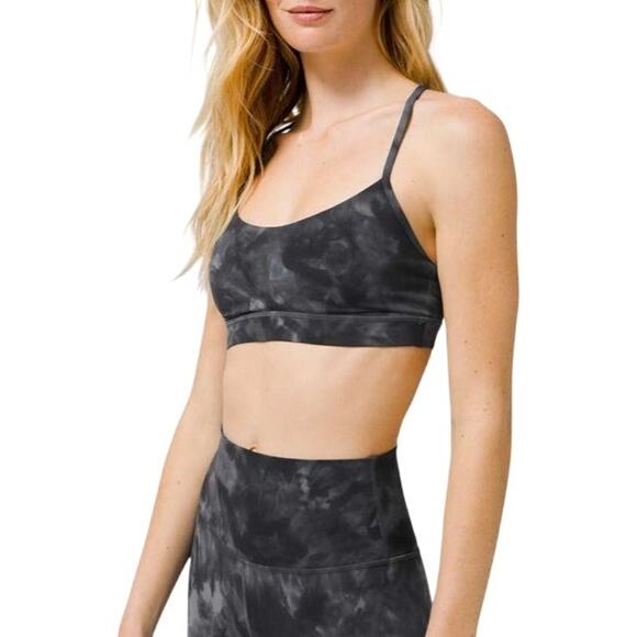 Lululemon Flow Y Bra Nulu Light Support Sports Bra Marble Womens 6 Athleisure - Picture 1 of 5